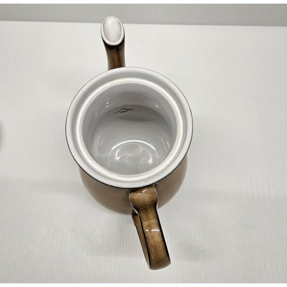 Denby Langley Seville Brown Stoneware Coffee Pot With Lid England - Picture 7 of 8